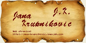 Jana Krupniković vizit kartica